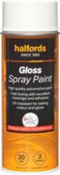 Halfords S0-070 White Gloss Car Spray Paint - 400Ml