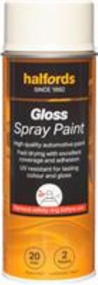 Halfords S0-330 White Gloss Car Spray Paint - 400Ml