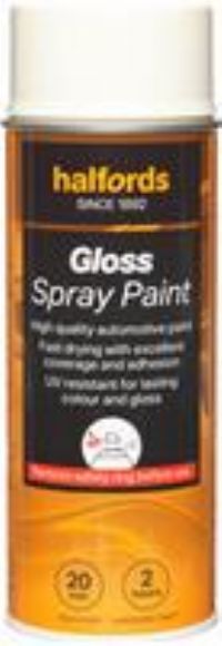 Halfords S0-280 White Gloss Car Spray Paint - 400Ml