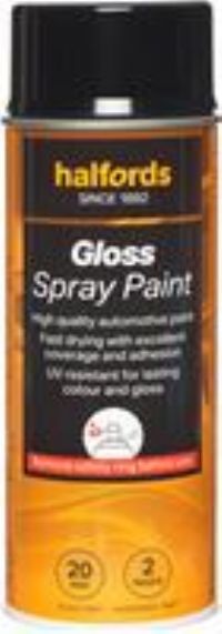 Halfords S2-040 Black Gloss Car Spray Paint - 400Ml