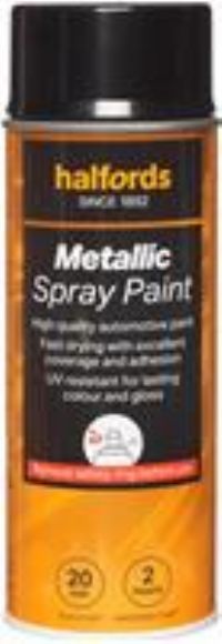 Halfords M2-100 Black Metallic Car Spray Paint - 400Ml