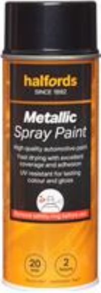 Halfords M2-190 Black Metallic Car Spray Paint - 400Ml