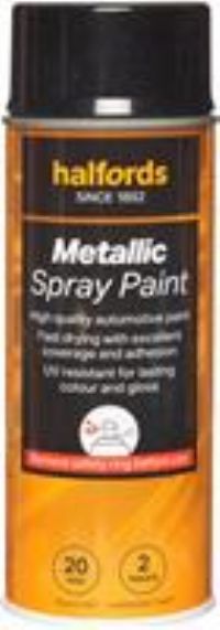 Halfords M2-070 Black Metallic Car Spray Paint - 400Ml