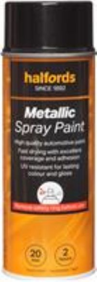 Halfords M2-090 Black Metallic Car Spray Paint - 400Ml