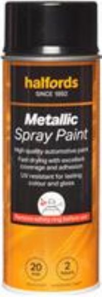 Halfords M2-080 Black Metallic Car Spray Paint - 400Ml