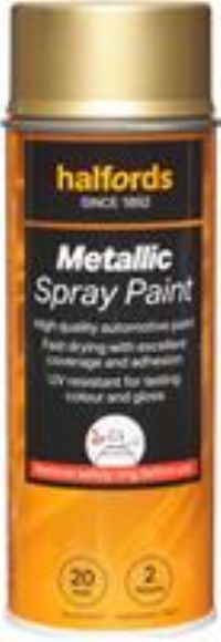 Halfords M5-100 Gold Metallic Car Spray Paint - 400Ml