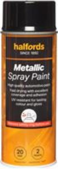 Halfords M2-130 Black Metallic Car Spray Paint - 400Ml