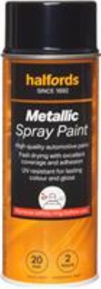 Halfords M2-170 Black Metallic Car Spray Paint - 400Ml