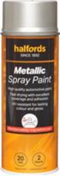 Halfords M0-200 Silver Metallic Car Spray Paint - 400Ml