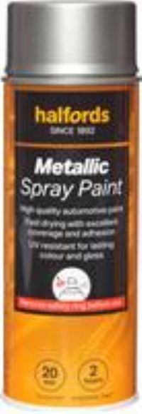 Halfords M0-360 Silver Metallic Car Spray Paint - 400Ml