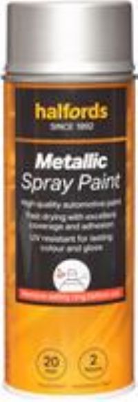 Halfords M0-190 Silver Metallic Car Spray Paint - 400Ml