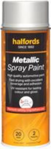 Halfords M0-040 Silver Metallic Car Spray Paint - 400Ml