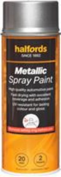 Halfords M0-390 Silver Metallic Car Spray Paint - 400Ml