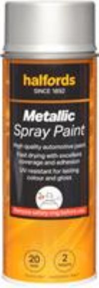 Halfords M0-050 Silver Metallic Car Spray Paint - 400Ml