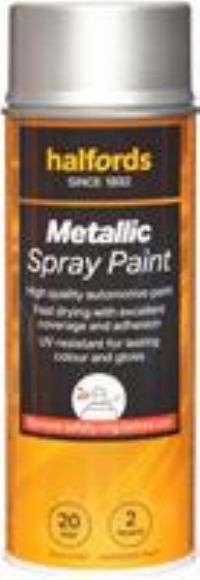 Halfords M0-030 Silver Metallic Car Spray Paint - 400Ml