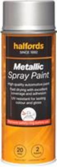 Halfords M0-120 Silver Metallic Car Spray Paint - 400Ml