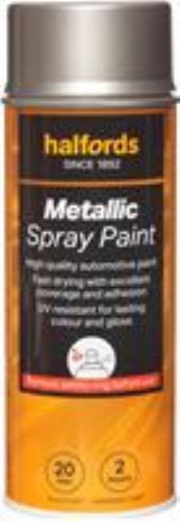 Halfords M0-290 Silver Metallic Car Spray Paint - 400Ml