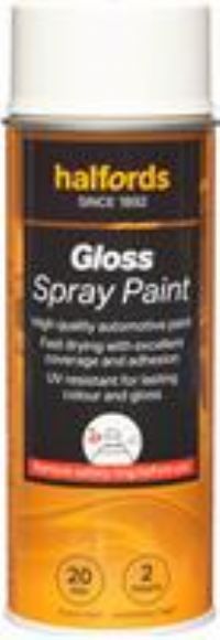 Halfords S0-100 White Gloss Car Spray Paint - 400Ml