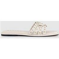 Office Sawyer Studded Flat Sandal - White