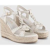 Office Stud Espadrille Wedges - Off White