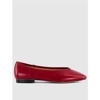 Office Follie High Vamp Ballet Flats - Red