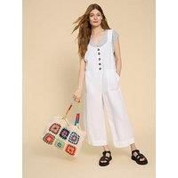 White Stuff Viola Linen Dungaree - White