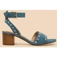 White Stuff Ivy Suede Heel Sandal - Blue