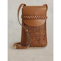 White Stuff Clemmy Leather Phone Bag - Brown