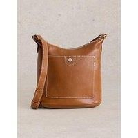 White Stuff Mini Fern Leather Crossbody Bag Mid Tan