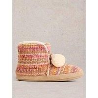 White Stuff Knitted Bootie Slipper - Beige