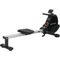 SPORTNOW Folding Rowing Machine, 16-Level Magnetic Rower Machine with Dual Aluminium Slid Rail and LCD Monitor, Vertical Storage, for Home Gym Cardio Training, 150kg Weight Capacity Aosom UK