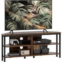 HOMCOM Industrial-Style Corner TV Unit - Black/Brown Aosom UK