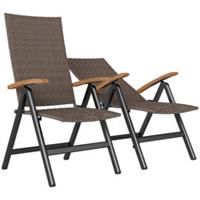 Outsunny Outdoor Folding Dining Chair, Dining Chair, Brown