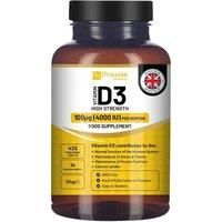 Vitamin D3 4000IU High Strength I 425 Vegetarian Tablets (14 Months Supply) I Easy Swallow Vitamin D3 Supplement for Immune Support, Calcium Boost, Bone & Muscle I Made in the UK by Prowise Healthcare