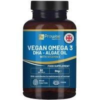 Prowise Vegan Omega-3 DHA from Algae Oil | 60 Softgels with Vitamin E | 400mg