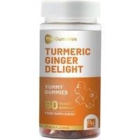 Turmeric and Ginger Gummies | 60 Vegan Pro Gummies | Natural Peach Flavour | Mouth-Watering Gummies for Overall Health and Well-Being by Prowise