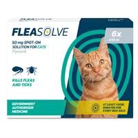 FleaSolve x 6 PIPETTES - Flea & Tick Treatment for Cats - Spot On Flea and Tick Treatment for Cats and Kittens Over 1 kg - 6 DOSES