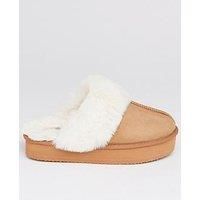 Boux Avenue Platform Suedette Mule - Chestnut - Brown