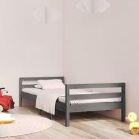 Bed Frame Grey 90x190 cm Single Solid Wood Pine