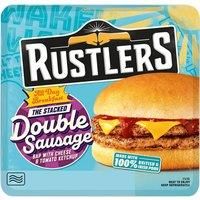 Rustlers The Stacked Double Sausage Bap with Cheese & Tomato Ketchup 178g