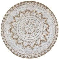 Area Rug Braided Jute Printed 120 cm Round