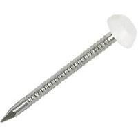 uPVC Nails White Head A4 Stainless Steel Shank 2 x 30mm 250 Pack (93206)