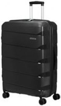 American Tourister Air Move Suitcase with 4 Wheels 75 cm L, Black (Black), L (75 cm - 93 L), Case