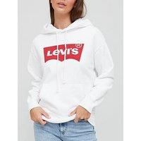 Levi/'s Women/'s Graphic Standard Hoodie, White, XXS