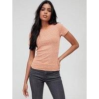 Levi/'s Women/'s Ss Rib Baby Tee T-Shirt Mini Daisy Autumn Leaf (Orange) XXS -