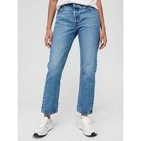 Levi/'s 501 Crop Women/'s Jeans, Medium Indigo Worn In, 28W / 28L