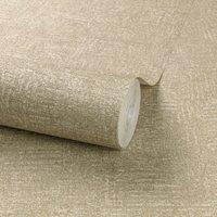 Grandeco Life Nomad Chenille Textured Plain Gold Wallpaper A50203 - Vinyl