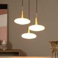 Lucide Singala pendant light, 30 cm, glass, 3-bulb, opal, E27