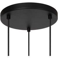 Lucide Evora pendant light, 3-bulb, circular, black