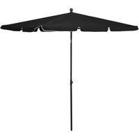 Garden Parasol with Pole 210x140 cm Black